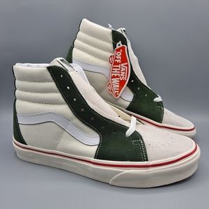 New Vans Sk8-Hi Top Retro Sport Marshmallow and Kombu Green Women's Size 9.5